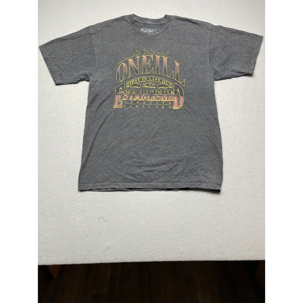 O'Neill T Shirt Cotton Blend Charcoal Gray Large Mens